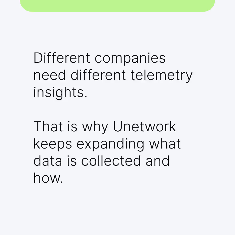 Companies using Unetwork telemetry insights from real devices.