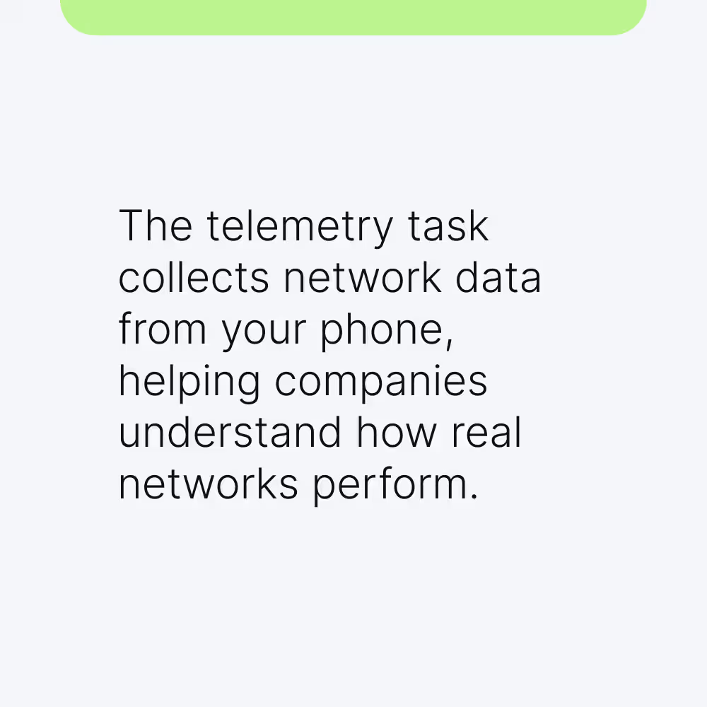 Unetwork telemetry collecting network data from a real phone.