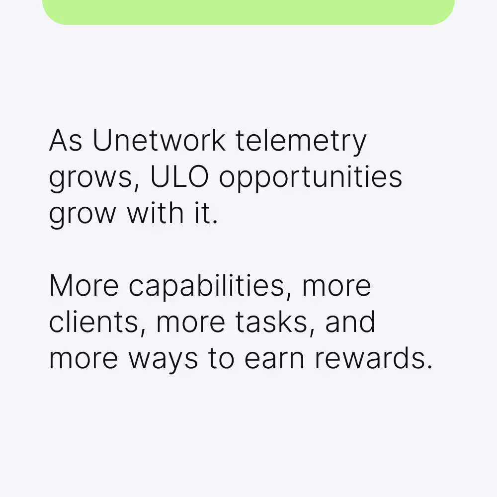 Unetwork telemetry reward opportunity for operators.